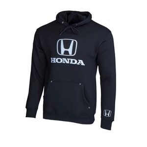 Honda Black Pullover Hooded Sweatshirt Men's Size XL Honda Front Sleeve Logo NEW